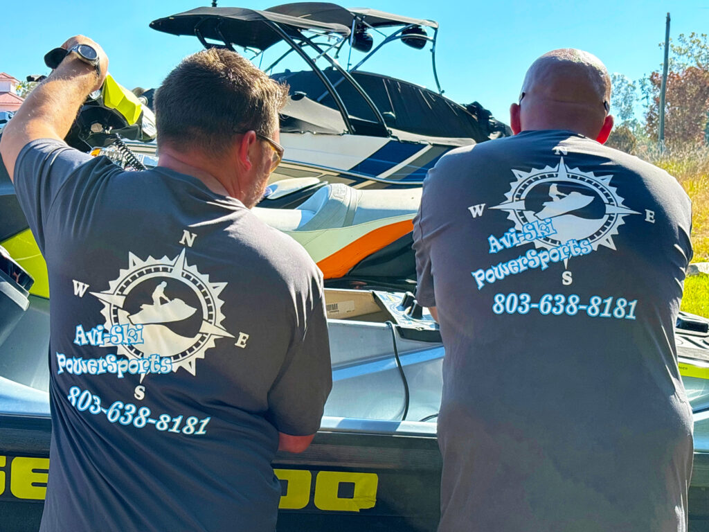 Avi-Ski Technicians working on Jet Ski